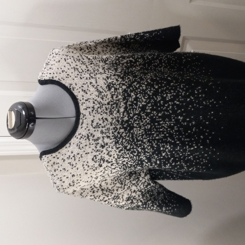 Silence+noise Grey & Black Woven Soft Low Back Sweater Size Small